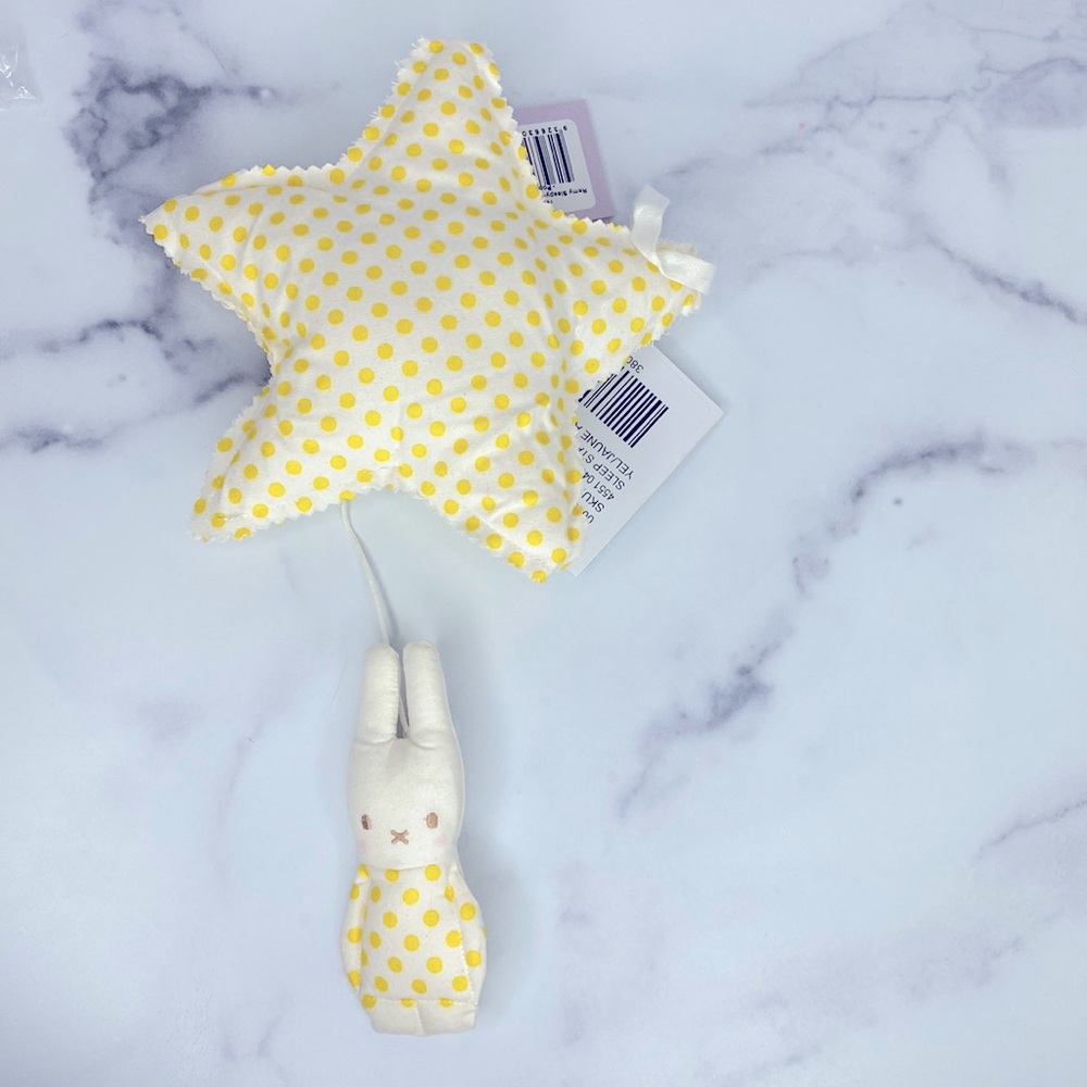 NWT BUNNY AND STAR CRIB / STROLLER PULL TOY MUSICAL STAR PLAYS LET IT BE 🎵